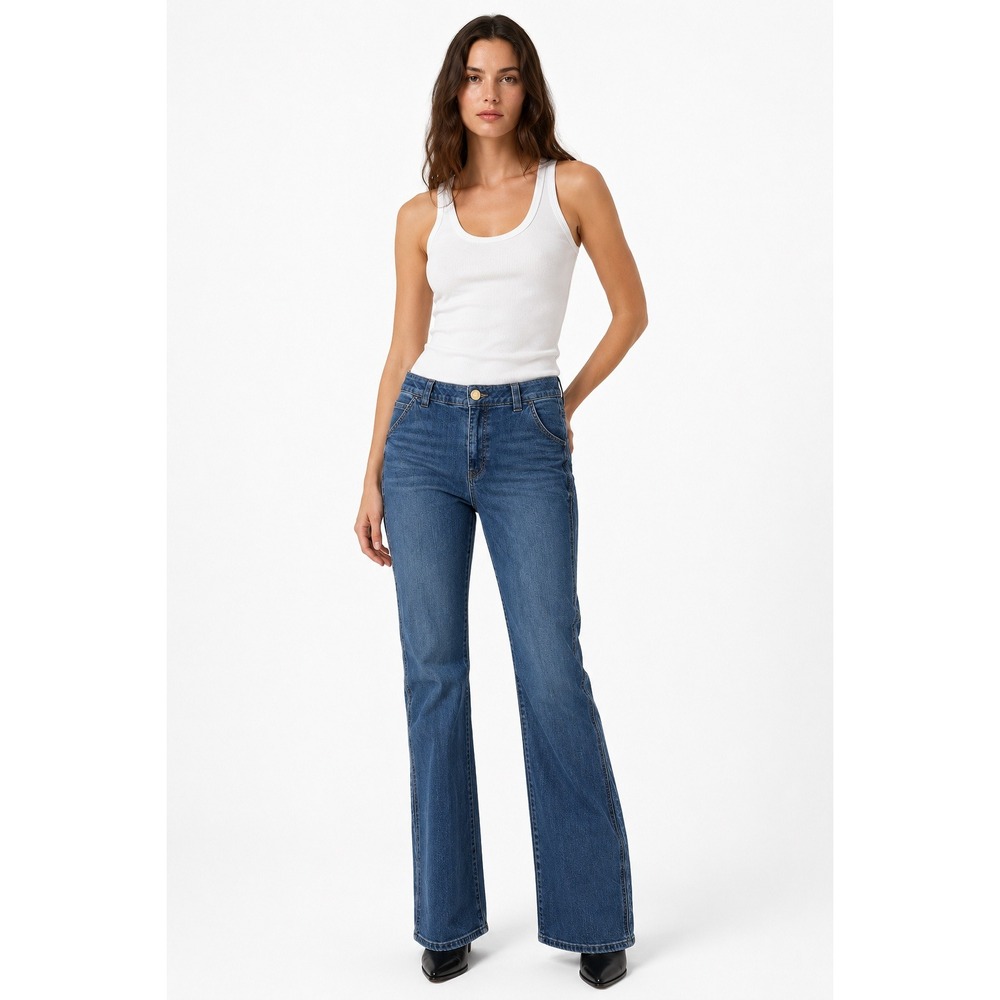 Wit & Wisdom Skyrise Double Side Seam Trouser Bootcut Jeans Mid Blue 12 NWT